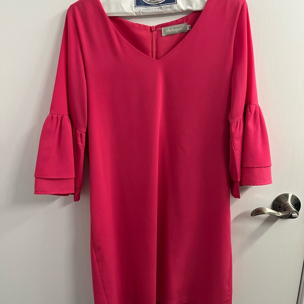 Pink Bell Sleeve Dress